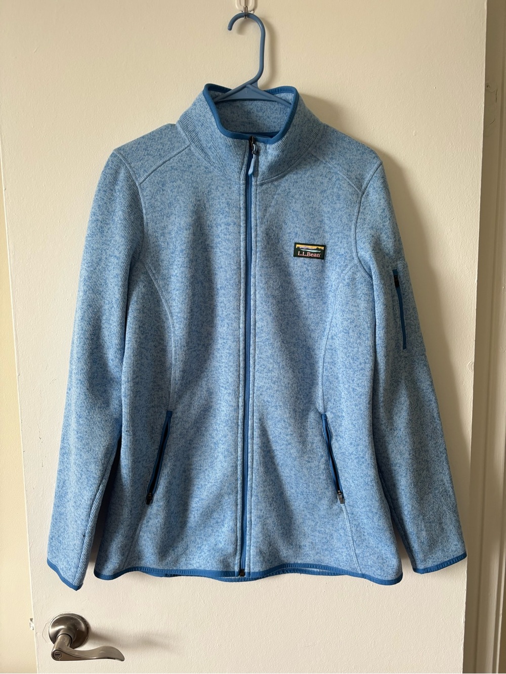 L.L. Bean Kids' Heathered Sky Blue Full-Zip Fleece Jacket